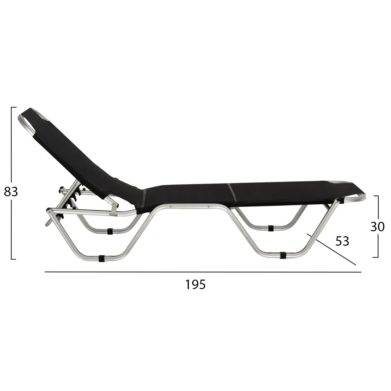 ΞΑΠΛΩΣΤΡΑ ΕΠΑΓΓΕΛΜΑΤΙΚΗ ΑΛΟΥΜΙΝΙΟΥ WALDO HM5071.90 ΜΑΥΡΗ 195x53-60x30Yεκ. - Image 4