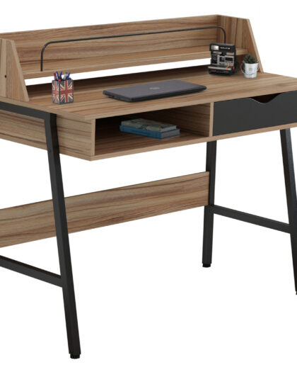 ΓΡΑΦΕΙΟ OLIVIER HM2129.02 ΜΕΛΑΜΙΝΗ ΣΕ ΚΑΡΥΔΙ-ΜΑΥΡΟ-ΜΑΥΡΟΣ ΜΕΤΑΛΛΙΚΟΣ ΣΚΕΛΕΤΟΣ 104x48x89Υεκ