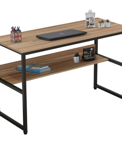 ΓΡΑΦΕΙΟ PORTIS HM2131.02 ΜΕΛΑΜΙΝΗ ΣΕ ΚΑΡΥΔΙ ΜΕ ΜΑΥΡΟ ΜΕΤΑΛΛΙΚΟ ΣΚΕΛΕΤΟ 120X50X75Υεκ.