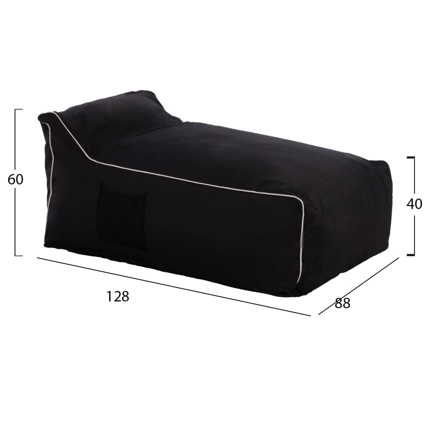 ΠΟΥΦ ZAFER HM5772.12 ΜΕ TEXTILINE ΜΑΥΡΟ ΚΑΙ ΛΕΥΚΟ ΡΕΛΙ 88x128x40-60Υ εκ. - Image 3