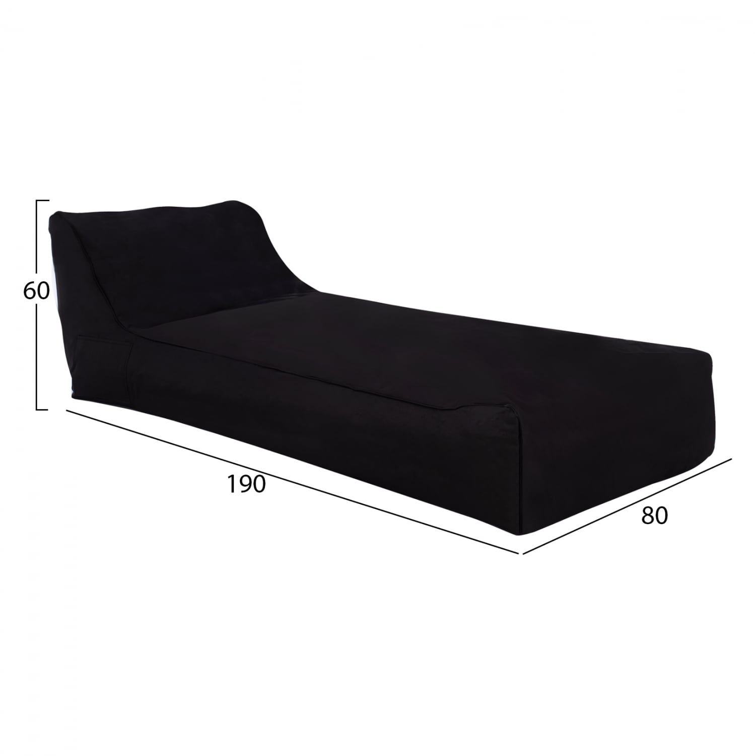 ΠΟΥΦ TANEA HM5807.04 ΜΑΥΡΟ ΜΕ UV PROTECTION 190x80x60Υ εκ. - Image 4