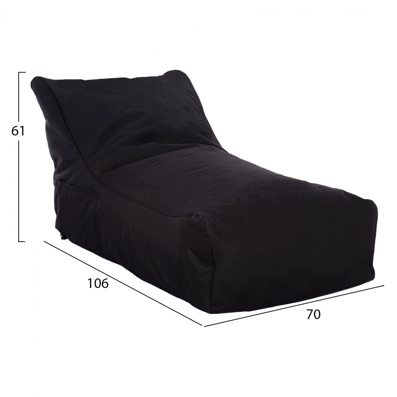 ΠΟΥΦ BLOOM ΑΔΙΑΒΡΟΧΟ HM5111.14 ΜΑΥΡΟ ΜΕ UV PROTECTION 106x70x61Υ εκ. - Image 4