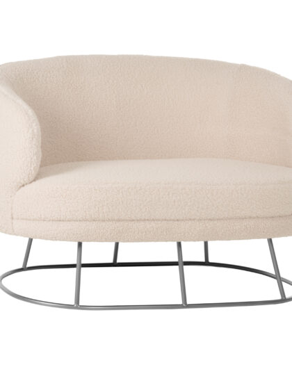 ΚΑΝΑΠΕΣ 2ΘΕΣΙΟΣ ARIEN HM8492.23 ΑΠΟ ΛΕΥΚΟ ΜΠΟΥΚΛΕ ΜΕ ΑΣΗΜΙ ΒΑΣΗ 125X80X84Y εκ.