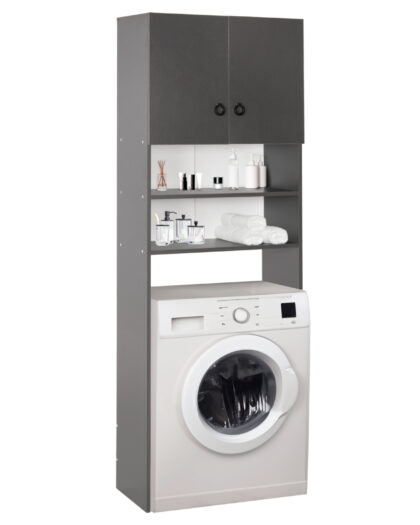 ΕΠΙΠΛΟ ΠΛΥΝΤΗΡΙΟΥ ΜΕ ΡΑΦΙΑ ΚΑΙ ΝΤΟΥΛΑΠΙ TERRY ΓΚΡΙ ΜΕΛΑΜΙΝΗ HM9122.13 64Χ29Χ181Υεκ.