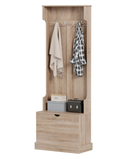 ΕΠΙΠΛΟ ΕΙΣΟΔΟΥ KAYLOR HM2474.01 ΜΕ ΚΡΕΜΑΣΤΡΕΣ&ΑΠΟΘ.ΧΩΡΟ- MDF ΣΕ ΣΟΝΑΜΑ 65x34x180Υεκ