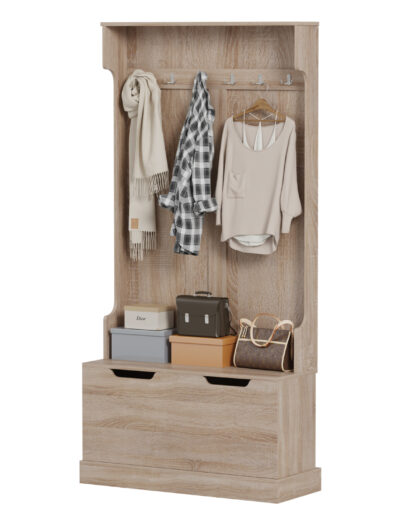 ΕΠΙΠΛΟ ΕΙΣΟΔΟΥ KAYLOR HM2475.01 ΜΕ ΚΡΕΜΑΣΤΡΕΣ&ΑΠΟΘ.ΧΩΡΟ-MDF ΣΕ ΣΟΝΑΜΑ 93x34x180Υεκ