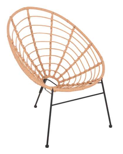 ΠΟΛΥΘΡΟΝΑ ΤΥΠΟΥ ΦΩΛΙΑ ΜΕΤΑΛΛΙΚΗ ALLEGRA HM5458.11 ΜΕ WICKER ΜΠΕΖ 73x78x88Υεκ.