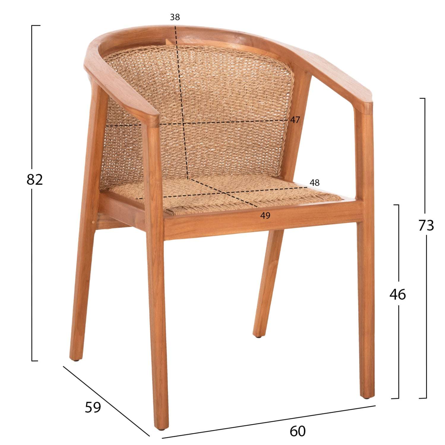 ΠΟΛΥΘΡΟΝΑ ΤΡΑΠΕΖΑΡΙΑΣ RENLY HM18239 ΞΥΛΟ ΤΕΑΚ ΦΥΣΙΚΟ-ΣΧΟΙΝΙ VIRO 60x59x82Υεκ. - Image 4