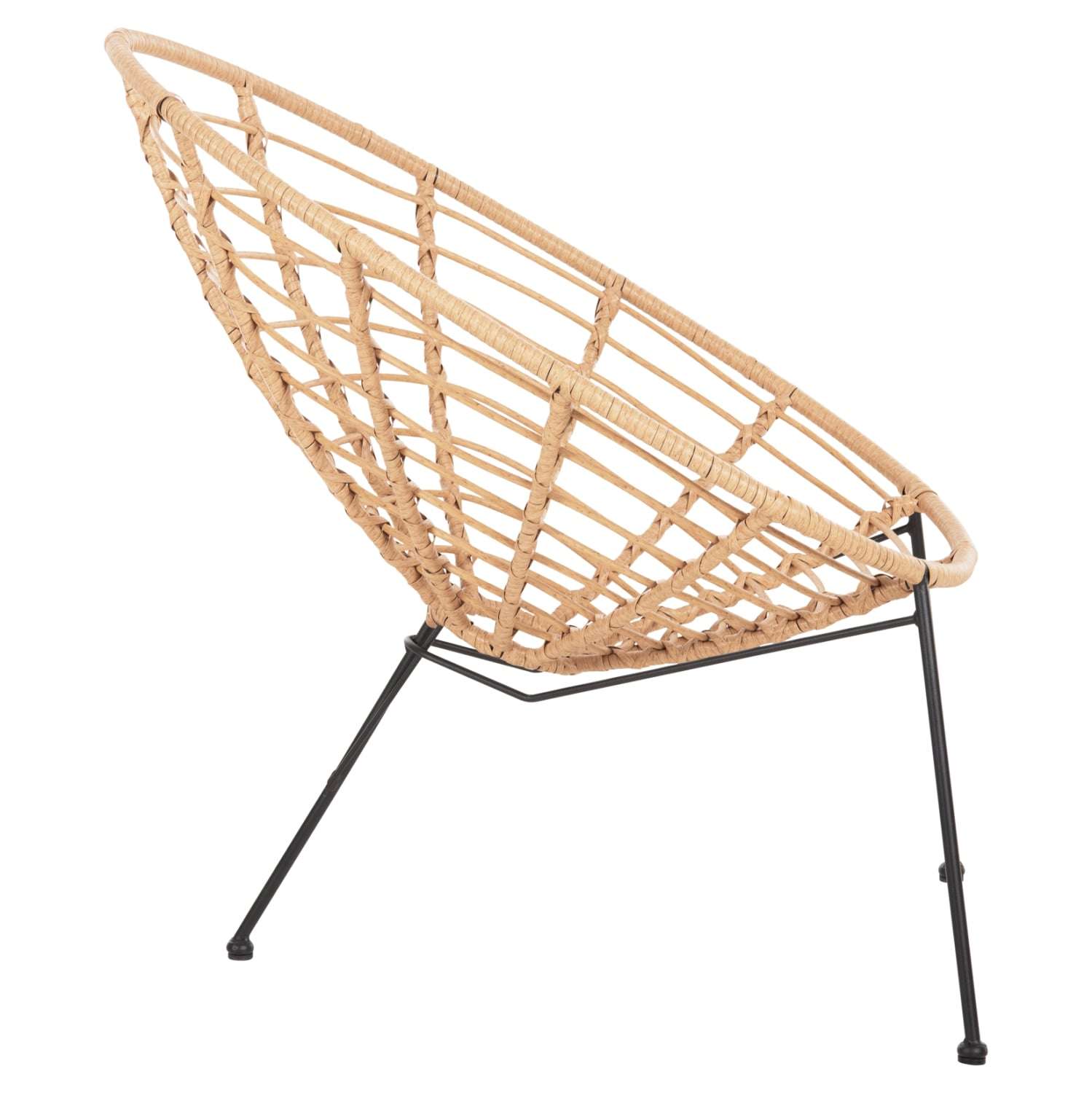 ΠΟΛΥΘΡΟΝΑ ΤΥΠΟΥ ΦΩΛΙΑ ΜΕΤΑΛΛΙΚΗ ALLEGRA HM5458.11 ΜΕ WICKER ΜΠΕΖ 73x78x88Υεκ. - Image 3