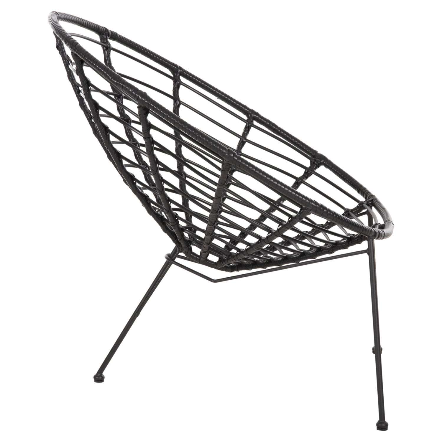ΠΟΛΥΘΡΟΝΑ ΤΥΠΟΥ ΦΩΛΙΑ ΜΕΤΑΛΛΙΚΗ ALLEGRA HM5458.12 ΜΕ WICKER-ΜΑΥΡΟ 73x78x88Υεκ. - Image 3