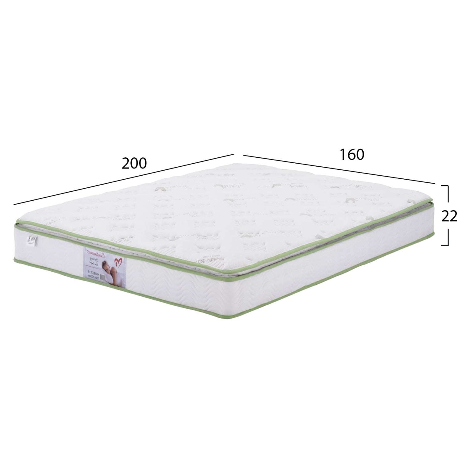 ΣΤΡΩΜΑ CONTINUOUS SPRING ΑΝΩΣΤΡΩΜΑ ALOE VERA 160X200 HM372.16 ΜΟΝΗΣ ΟΨΗΣ - Image 3