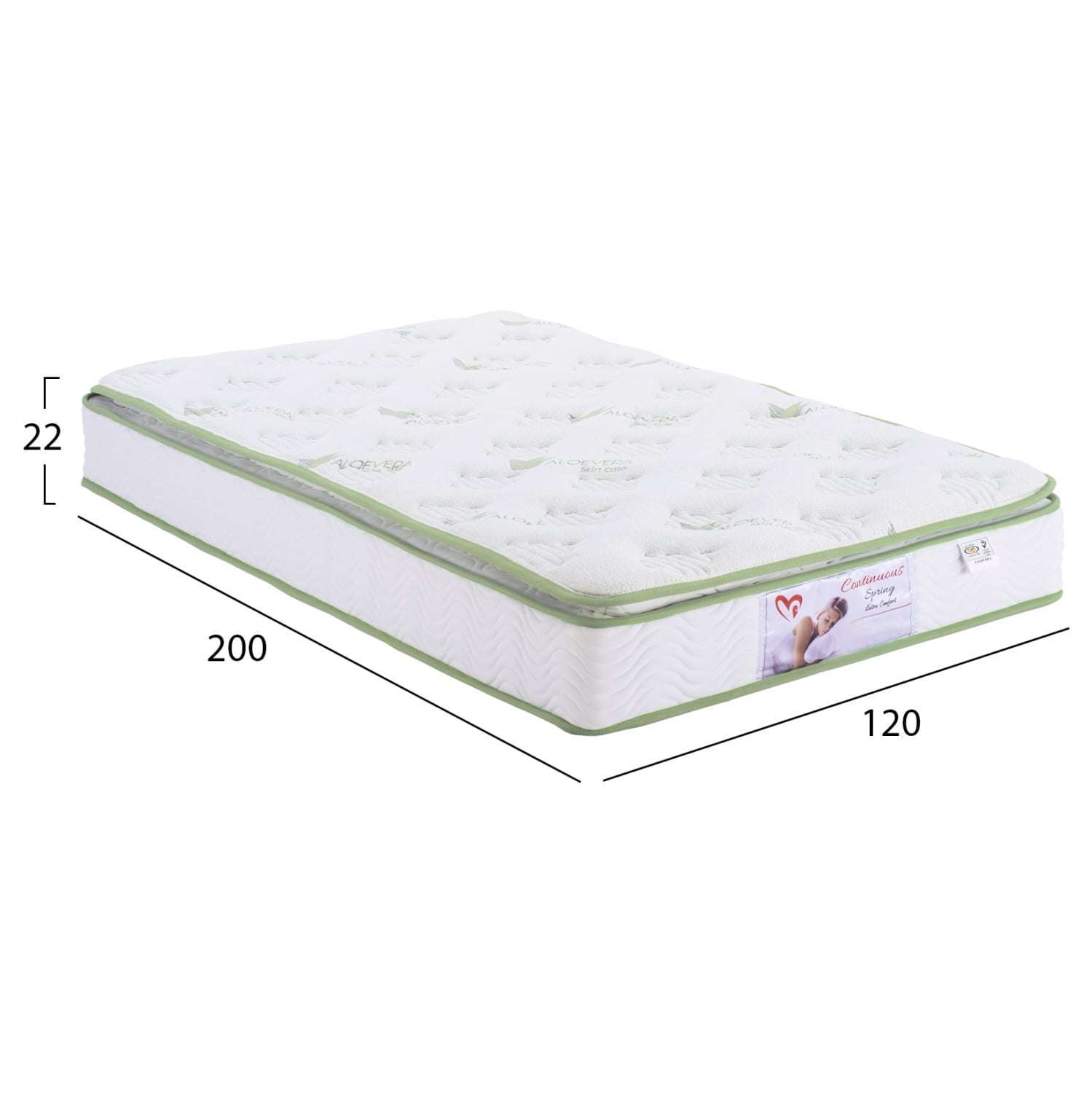 ΣΤΡΩΜΑ CONTINUOUS SPRING ΜΕ ΑΝΩΣΤΡΩΜΑ ALOE VERA 120X200 HM372.18 ΜΟΝΗΣ ΟΨΗΣ - Image 3