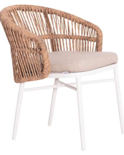 ΠΟΛΥΘΡΟΝΑ ΑΛΟΥΜΙΝΙΟΥ ORIN HM6265.02 ΛΕΥΚΗ-P.E.RATTAN ΦΥΣΙΚΟ-ΜΠΕΖ ΜΑΞΙΛΑΡΙΑ 58x61x75Υ