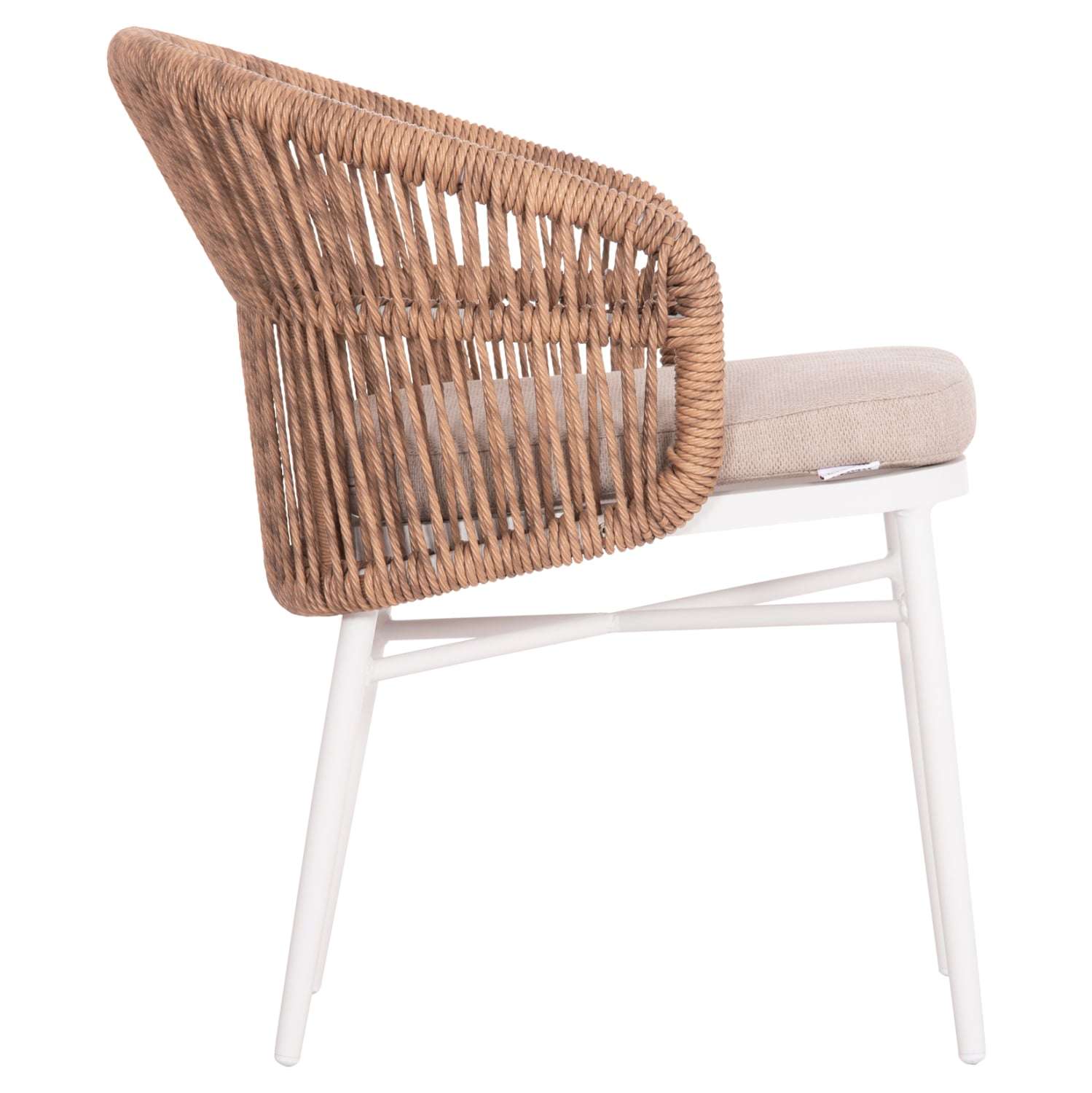 ΠΟΛΥΘΡΟΝΑ ΑΛΟΥΜΙΝΙΟΥ ORIN HM6265.02 ΛΕΥΚΗ-P.E.RATTAN ΦΥΣΙΚΟ-ΜΠΕΖ ΜΑΞΙΛΑΡΙΑ 58x61x75Υ - Image 3