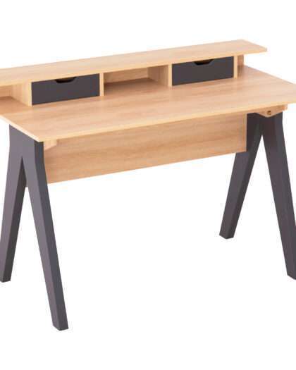 ΓΡΑΦΕΙΟ REXIN HM18290 ΜΕΛΑΜΙΝΗ ΣΕ SONAMA-ΓΚΡΙ 120x19-59x75-85,5ΥΥεκ.