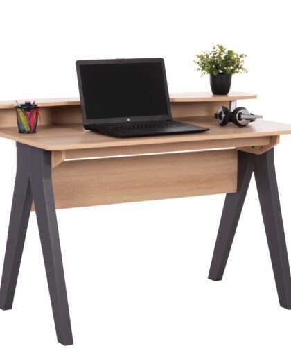 ΓΡΑΦΕΙΟ KRONEL HM18293 ΜΕΛΑΜΙΝΗ ΣΕ SONAMA-ΓΚΡΙ 120x59x84,5Υεκ.