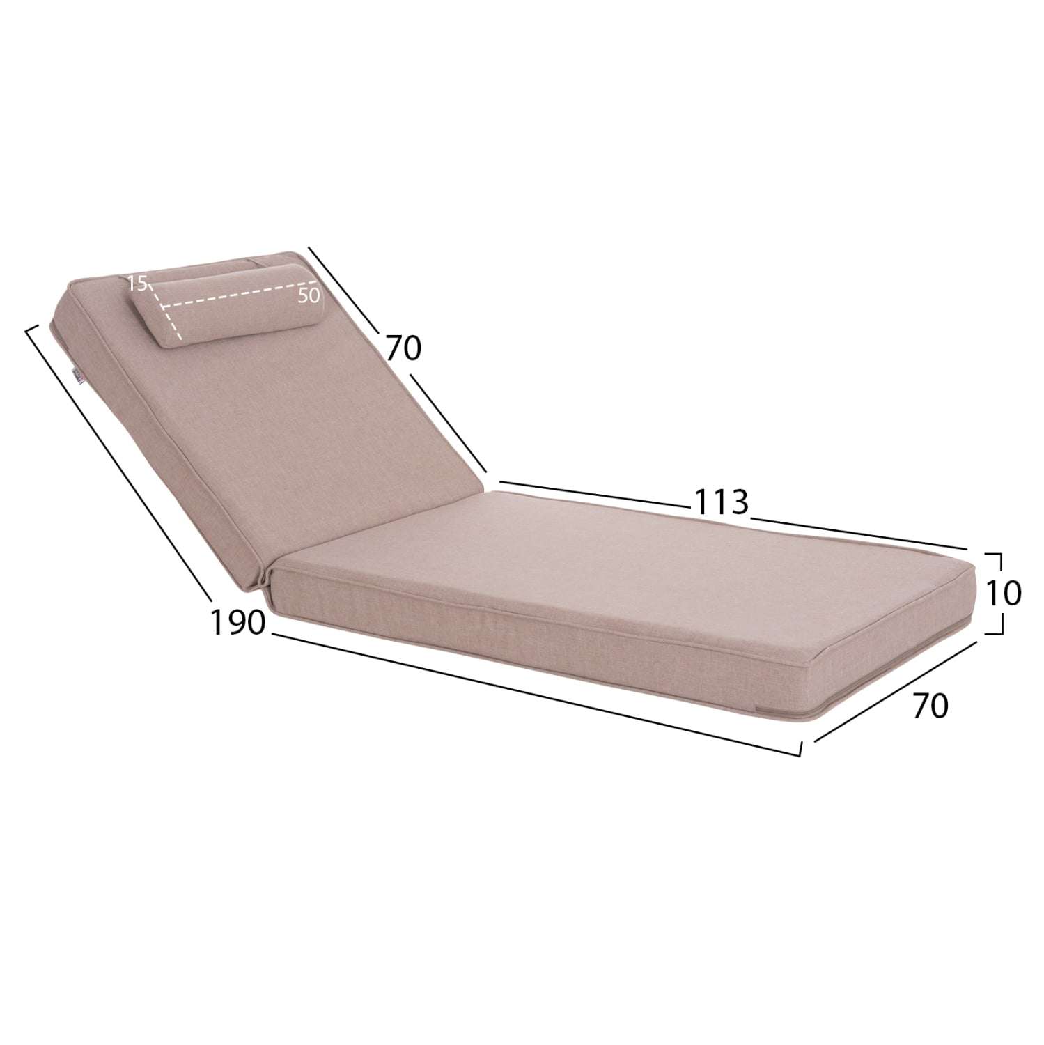 ΜΑΞΙΛΑΡΙ ΞΑΠΛΩΣΤΡΑΣ ΑΚΙΝΟ HM21095.01 OLEFIN ΜΠΕΖ ΜΕ FOAM 190x70x10Υεκ - Image 4