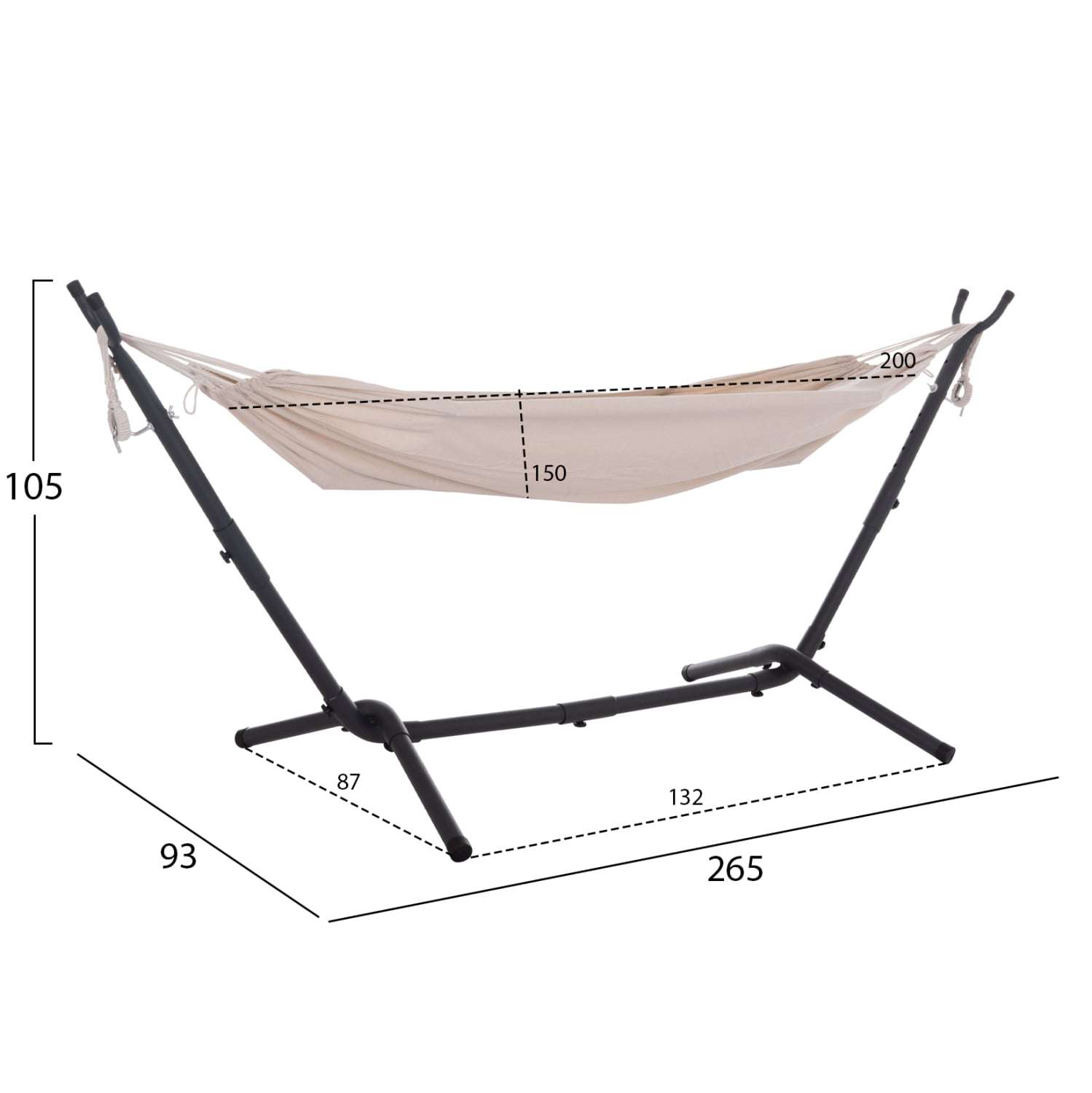 ΑΙΩΡΑ CRAVE HM6304.02 ΑΝΘΡΑΚΙ ΜΕΤΑΛΛΙΚΟΣ ΣΚΕΛΕΤΟΣ--ΜΠΕΖ ΥΦΑΣΜΑ 265x93x105Υεκ - Image 4